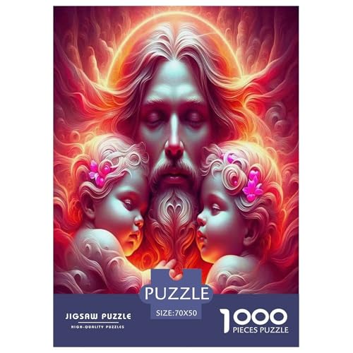 Jesus - Religion Puzzle für Erwachsene Kinder 1000 Teile Hoffnung und Liebe unmögliche Herausforderung Spielzeug Lernspiel Heimdekoration für Lernspiele Geschenke 70x50cm/1000pcs von UYNSIXTME