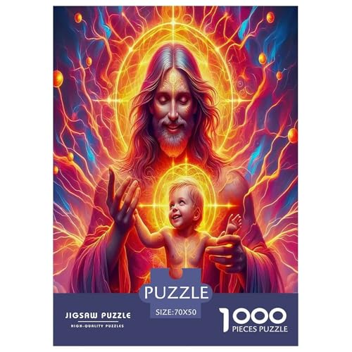 Jesus - Religion Puzzle für Erwachsene Kinder 1000 Teile Hoffnung und Liebe unmögliche Herausforderung Spielzeug Lernspiel Heimdekoration für Lernspiele Geschenke 70x50cm/1000pcs von UYNSIXTME