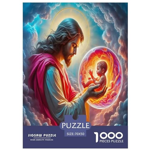 Jesus - Religion Puzzles für Erwachsene Kinder 1000 Teile Hoffnung und Liebe Impossible Challenge Spielzeug Lernspiel Heimdekoration für Lernspiele Geschenke 70x50cm/1000pcs von UYNSIXTME