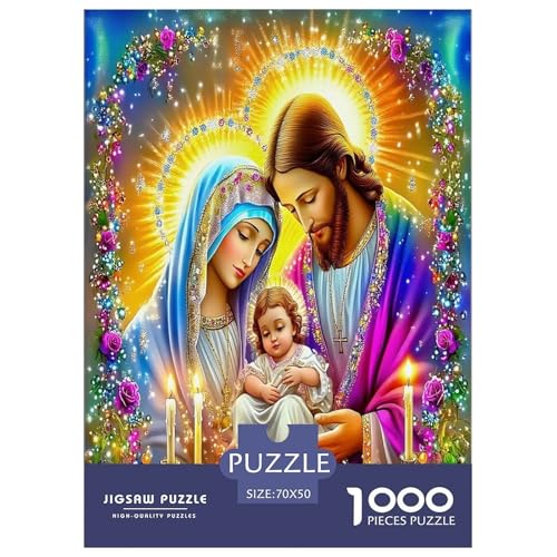 Jesus - Religion Puzzles für Erwachsene Kinder 1000 Teile Hoffnung und Liebe Impossible Challenge Spielzeug Lernspiele Heimdekoration für Lernspiele Geschenke 70x50cm/1000pcs von UYNSIXTME