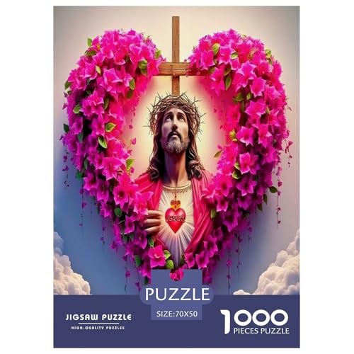 Jesus - Religion Puzzles für Erwachsene Kinder 1000 Teile Hoffnung und Liebe Tolle Geschenke Herausforderung Spielzeug Lernspiel Heimdekoration für Lernspiele Geschenke 70x50cm/1000pcs von UYNSIXTME