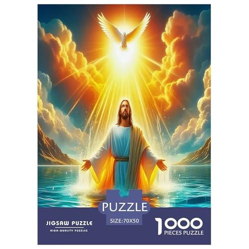 Jesus - Religion Puzzles für Erwachsene Kinder 1000 Teile Hoffnung und Liebe Tolle Geschenke Herausforderung Spielzeug Lernspiele Heimdekoration für Lernspiele Geschenke 70x50cm/1000pcs von UYNSIXTME