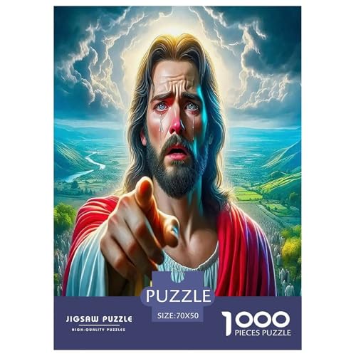 Jesus - Religion Puzzles für Erwachsene Kinder 1000 Teile Hoffnung und Liebe Tolle Geschenke Herausforderung Spielzeug Lernspiele Heimdekoration für Lernspiele Geschenke 70x50cm/1000pcs von UYNSIXTME