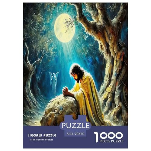 Jesus - Religion Puzzles für Erwachsene Kinder 1000 Teile Hoffnung und Liebe skurrile Herausforderung Spielzeug Lernspiel Heimdekoration für Lernspiele Geschenke 70x50cm/1000pcs von UYNSIXTME