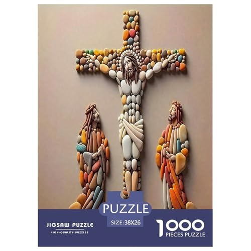 Jesus - Religionspuzzles für Erwachsene und Kinder, 1000 Teile Hoffnung und Liebe, skurrile Herausforderung, Spielzeug, Lernspiele, Heimdekoration für Lernspiele, Geschenke, 38 x 26 cm/1000 Stück von UYNSIXTME