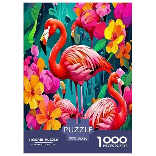 Leidenschaftliche Flamingos Puzzles 1000 Teile Schwer Puzzle Spielzeug Pädagogisches Spiel Impossible Bunte Tiere Herausforderung Spielzeug Für Erwachsene Und Kinder Ab 14 Jahren 38x26cm/1000pcs von UYNSIXTME