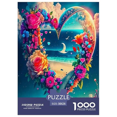 Liebe Blumen Puzzle 1000 Teile Schwer Puzzle Spielzeug Pädagogisches Spiel Impossible Schöne Pflanzen Herausforderungsspielzeug Für Erwachsene Und Kinder Ab 12 Jahren 38x26cm/1000pcs von UYNSIXTME