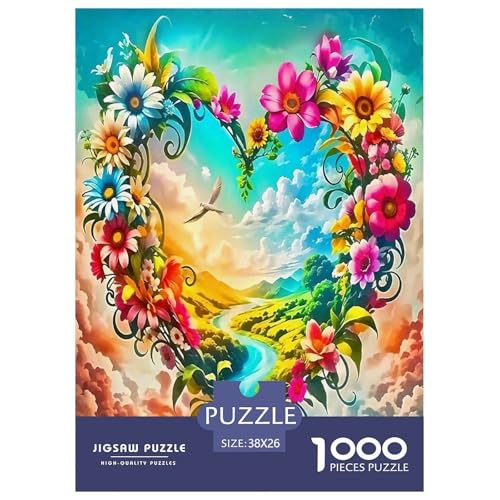 Liebe Blumen Puzzles 1000 Teile Schwer Puzzle Spielzeug Pädagogisches Spiel Impossible Schöne Pflanzen Herausforderung Spielzeug Für Erwachsene Und Kinder Ab 12 Jahren 38x26cm/1000pcs von UYNSIXTME