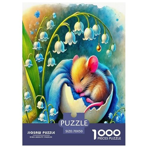 Mäuse Puzzle 1000-teilige Schwer Puzzle Spielzeug Pädagogisches Spiel Impossible Cartoon Tiere Herausforderung Spielzeug Für Erwachsene Und Kinder Ab 12 Jahren 70x50cm/1000pcs von UYNSIXTME