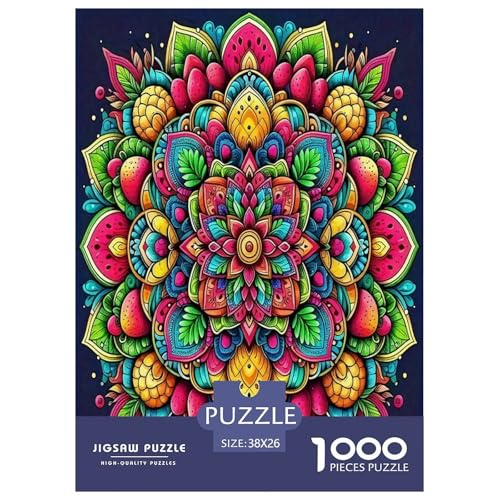Mandala Blumen Puzzles 1000 Teile Schwer Puzzle Spielzeug Pädagogisches Spiel Impossible Schöne Pflanzen Herausforderung Spielzeug Für Erwachsene Kinder 38x26cm/1000pcs von UYNSIXTME