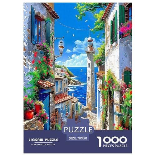 Meerblick Puzzle 1000 Teile Schwer Puzzle Spielzeug Lernspiel Impossible Wunderschöne Farben Herausforderung Spielzeug Für Erwachsene Und Kinder Ab 12 Jahren 70x50cm/1000pcs von UYNSIXTME