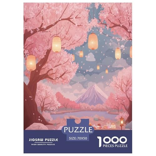 Mount Fuji in Japan Puzzle Puzzles für Erwachsene Kinder 1000 Teile Schöner Vulkan Skurrile Herausforderung Spielzeug Lernspiel Heimdekoration für Lernspiele Geschenke 70x50cm/1000pcs von UYNSIXTME