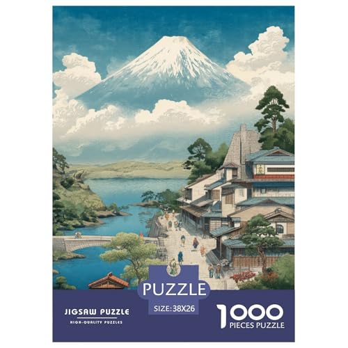 Mount Fuji in Japan Puzzle Puzzles für Erwachsene Kinder 1000 Teile Schöner Vulkan Tolle Geschenke Herausforderung Spielzeug Lernspiel Heimdekoration für Lernspiele Geschenke 38 x 26 cm/1000 Stück von UYNSIXTME