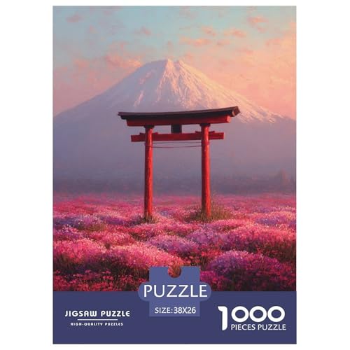 Mount Fuji in Japan Puzzle Puzzles für Erwachsene Kinder 1000 Teile Schöner Vulkan Tolle Geschenke Herausforderung Spielzeug Lernspiele Heimdekoration für Lernspiele Geschenke 38 x 26 cm/1000 Stück von UYNSIXTME