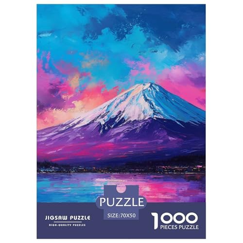 Mount Fuji in Japan Puzzle für Erwachsene Kinder 1000 Teile Schöner Vulkan Impossible Challenge Spielzeug Lernspiele Heimdekoration für Lernspiele Geschenke 70x50cm/1000pcs von UYNSIXTME