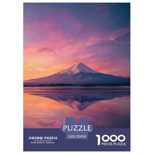 Mount Fuji in Japan Puzzles für Erwachsene Kinder 1000 Teile Schöner Vulkan Impossible Challenge Spielzeug Lernspiel Heimdekoration für Lernspiele Geschenke 70x50cm/1000pcs von UYNSIXTME