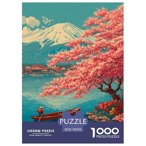 Mount Fuji in Japan Puzzles für Erwachsene Kinder 1000 Teile Schöner Vulkan Impossible Challenge Spielzeug Lernspiel Heimdekoration für Lernspiele Geschenke 70x50cm/1000pcs von UYNSIXTME