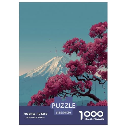Mount Fuji in Japan Puzzles für Erwachsene Kinder 1000 Teile Schöner Vulkan Impossible Challenge Spielzeug Lernspiel Heimdekoration für Lernspiele Geschenke 70x50cm/1000pcs von UYNSIXTME