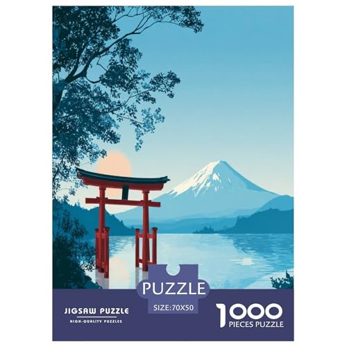 Mount Fuji in Japan Puzzles für Erwachsene Kinder 1000 Teile Schöner Vulkan Impossible Challenge Spielzeug Lernspiele Heimdekoration für Lernspiele Geschenke 70x50cm/1000pcs von UYNSIXTME