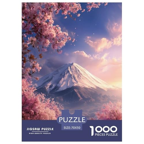 Mount Fuji in Japan Puzzles für Erwachsene Kinder 1000 Teile Schöner Vulkan Skurrile Herausforderung Spielzeug Lernspiele Heimdekoration für Lernspiele Geschenke 70x50cm/1000pcs von UYNSIXTME