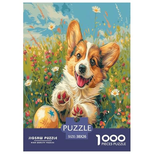 Niedlicher Hund Puzzle 1000-teilige Schwer Puzzle Spielzeug Lernspiel Impossible Herausforderung Spielzeug Für Erwachsene Und Kinder Ab 12 Jahren 38x26cm/1000pcs von UYNSIXTME