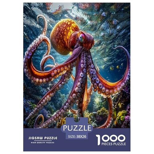 Octopus Puzzle 1000-teilige Schwer Puzzle Spielzeug Lernspiel Impossible Herausforderung Spielzeug Für Erwachsene Und Kinder Ab 14 Jahren 38x26cm/1000pcs von UYNSIXTME