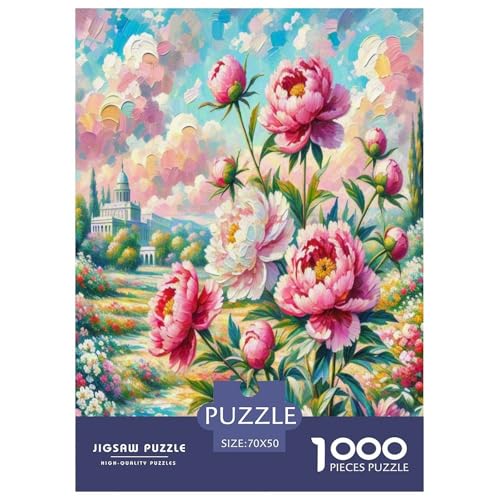 Peony Puzzle 1000-teilige Schwer Puzzle Spielzeug Pädagogisches Spiel Impossible Herausforderung Spielzeug Für Erwachsene Kinder 70x50cm/1000pcs von UYNSIXTME