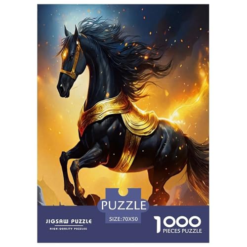Pferde Puzzle 1000 Teile Schwer Puzzle Spielzeug Lernspiel Impossible Cartoon Tiere Herausforderungsspielzeug Für Erwachsene Und Kinder Ab 14 Jahren 70x50cm/1000pcs von UYNSIXTME