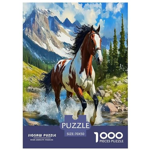 Pferde Puzzles 1000 Teile Schwer Puzzle Spielzeug Pädagogisches Spiel Impossible Cartoon Tiere Herausforderungsspielzeug Für Erwachsene Kinder 70x50cm/1000pcs von UYNSIXTME