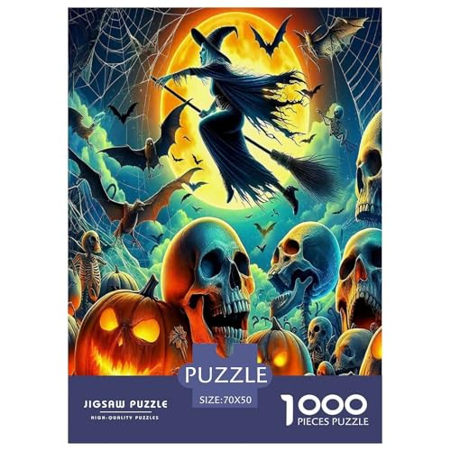 Phantom Pumpkin Puzzle Puzzles für Erwachsene Kinder 1000 Teile Halloween Impossible Challenge Spielzeug Lernspiel Heimdekoration für Lernspiele Geschenke 70x50cm/1000pcs von UYNSIXTME
