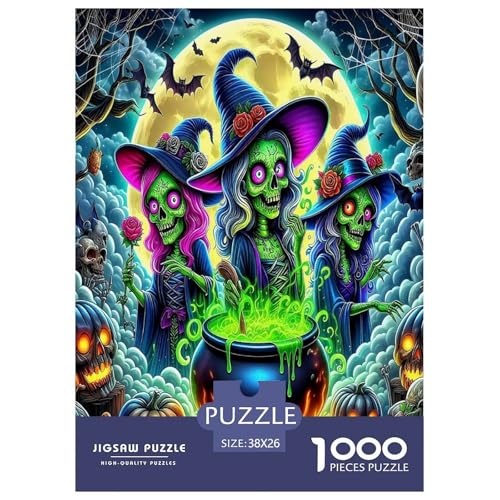 Phantom Pumpkin Puzzle Puzzles für Erwachsene Kinder 1000 Teile Halloween Impossible Challenge Spielzeug Lernspiele Heimdekoration für Lernspiele Geschenke 38 x 26 cm/1000 Stück von UYNSIXTME