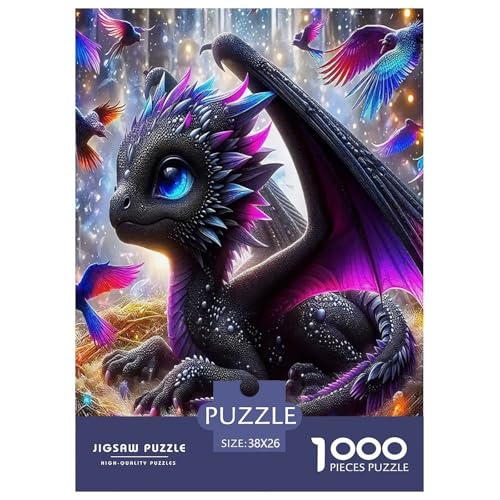 Pterosaurier-Puzzles Puzzle für Erwachsene und Kinder, 1000 Teile Mysterious Power Skurrile Herausforderung Spielzeug Lernspiele Heimdekoration für Lernspiele Geschenke 38 x 26 cm/1000 Stück von UYNSIXTME