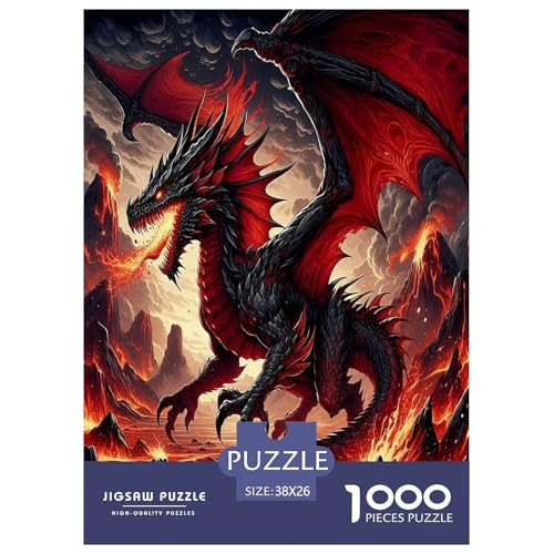 Pterosaurier-Puzzles für Erwachsene und Kinder, 1000 Teile Mysterious Power Impossible Challenge Spielzeug Lernspiel Heimdekoration für Lernspiele Geschenke 38 x 26 cm/1000 Stück von UYNSIXTME