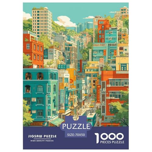 Puzzle im japanischen Stil für Erwachsene und Kinder, 1000 Teile, Leben in Japan, skurrile Herausforderung, Spielzeug, Lernspiele, Heimdekoration, für Lernspiele, Geschenke, 70 x 50 cm, 1000 Stück von UYNSIXTME