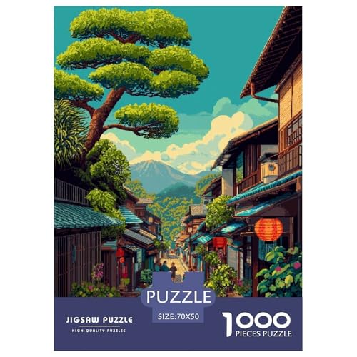 Puzzle im japanischen Stil für Erwachsene und Kinder, 1000 Teile Leben in Japan, skurrile Herausforderung, Spielzeug, Lernspiele, Heimdekoration für Lernspiele, Geschenke, 70 x 50 cm/1000 Stück von UYNSIXTME