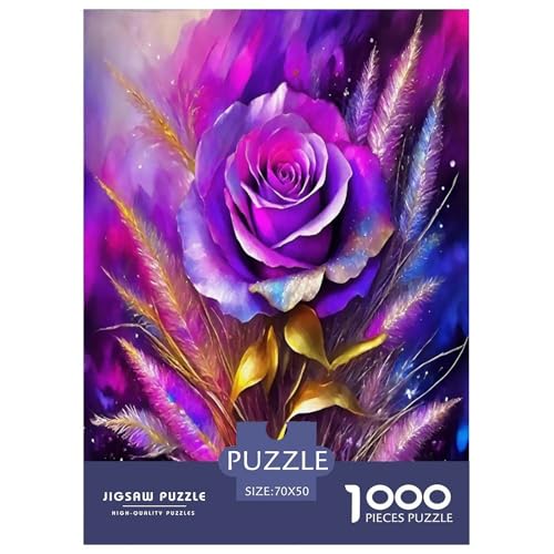 Rose Puzzle 1000 Teile Schwer Puzzle Spielzeug Pädagogisches Spiel Impossible Schöne Pflanzen Herausforderungsspielzeug Für Erwachsene Und Kinder Ab 12 Jahren 70x50cm/1000pcs von UYNSIXTME