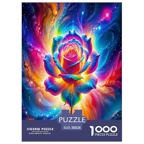 Rose Puzzles 1000 Teile Schwer Puzzle Spielzeug Pädagogisches Spiel Impossible Schöne Pflanzen Herausforderungsspielzeug Für Erwachsene Und Kinder in Bewährter 38x26cm/1000pcs von UYNSIXTME