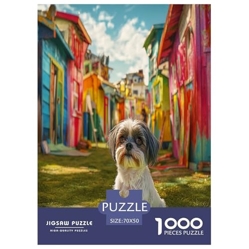 Shih Tzu Puzzle 1000-teilige Schwer Puzzle Spielzeug Lernspiel Impossible Herausforderung Spielzeug Für Erwachsene Und Kinder Ab 14 Jahren 70x50cm/1000pcs von UYNSIXTME