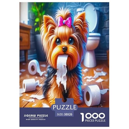 Süße Hunde Puzzle 1000-teilige Schwer Puzzle Spielzeug Lernspiel Impossible Herausforderung Spielzeug Für Erwachsene Und Kinder in Bewährter 38x26cm/1000pcs von UYNSIXTME