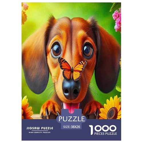 Süße Hunde Puzzle 1000-teilige Schwer Puzzle Spielzeug Lernspiel Impossible Herausforderungsspielzeug Für Erwachsene Und Kinder in Bewährter 38x26cm/1000pcs von UYNSIXTME