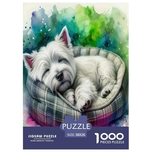 Süße Hunde Puzzle 1000-teilige Schwer Puzzle Spielzeug Pädagogisches Spiel Impossible Herausforderungsspielzeug Für Erwachsene Kinder 38x26cm/1000pcs von UYNSIXTME