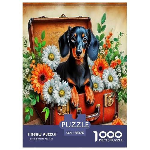 Süße Hunde Puzzles 1000 Teile Schwer Puzzle Spielzeug Lernspiel Impossible Herausforderungsspielzeug Für Erwachsene Und Kinder Ab 12 Jahren 38x26cm/1000pcs von UYNSIXTME