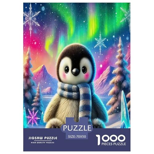Süße Pinguine Puzzle 1000 Teile Schwer Puzzle Spielzeug Lernspiel Impossible Herausforderung Spielzeug Für Erwachsene Und Kinder in Bewährter 70x50cm/1000pcs von UYNSIXTME