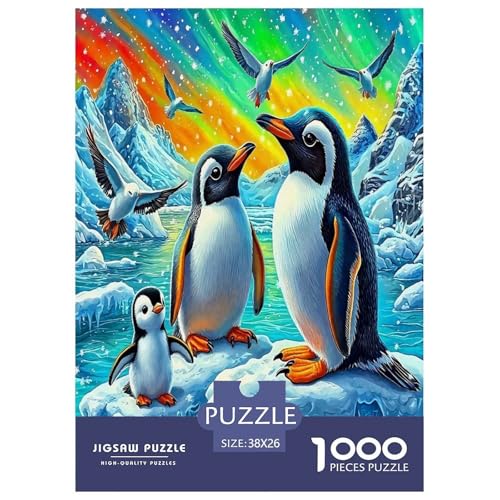 Süße Pinguine Puzzle 1000-teilige Schwer Puzzle Spielzeug Lernspiel Impossible Meerestiere Herausforderung Spielzeug Für Erwachsene Und Kinder in Bewährter 38x26cm/1000pcs von UYNSIXTME