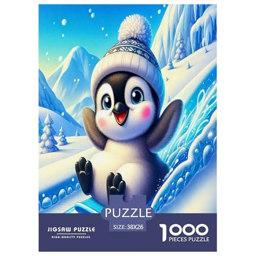Süße Pinguine Puzzles 1000 Teile Schwer Puzzle Spielzeug Lernspiel Impossible Meerestiere Herausforderung Spielzeug Für Erwachsene Kinder 38x26cm/1000pcs von UYNSIXTME