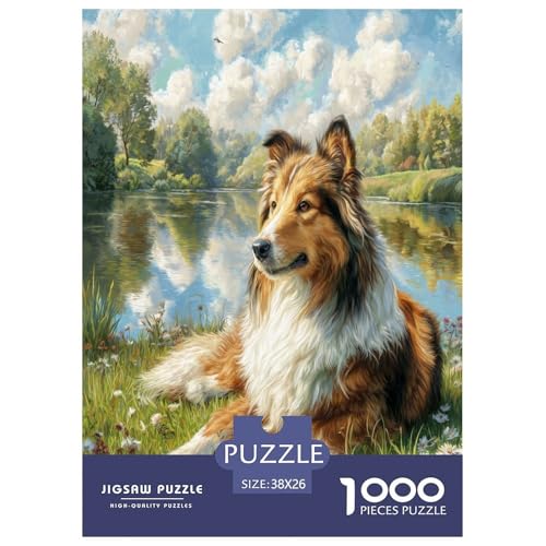 Süßer Hund Puzzle 1000-teilige Schwer Puzzle Spielzeug Pädagogisches Spiel Impossible Hübsche Tiere Herausforderung Spielzeug Für Erwachsene Und Kinder Ab 12 Jahren 38x26cm/1000pcs von UYNSIXTME