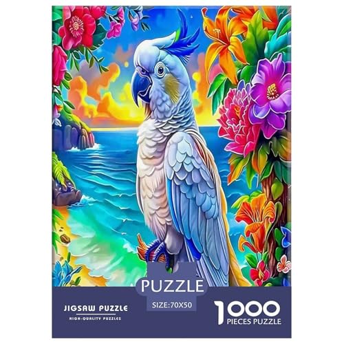 Süßer Papagei Puzzle 1000 Teile Schwer Puzzle Spielzeug Lernspiel Impossible Bunte Cartoon Tiere Herausforderung Spielzeug Für Erwachsene Kinder 70x50cm/1000pcs von UYNSIXTME