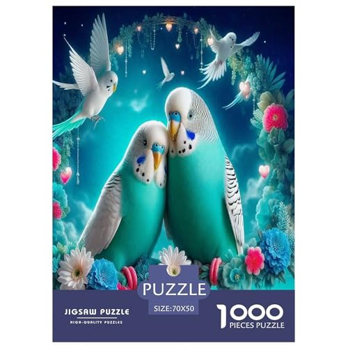 Süßer Papagei Puzzle 1000 Teile Schwer Puzzle Spielzeug Lernspiel Impossible Bunte Cartoon Tiere Herausforderung Spielzeug Für Erwachsene Und Kinder Ab 12 Jahren 70x50cm/1000pcs von UYNSIXTME