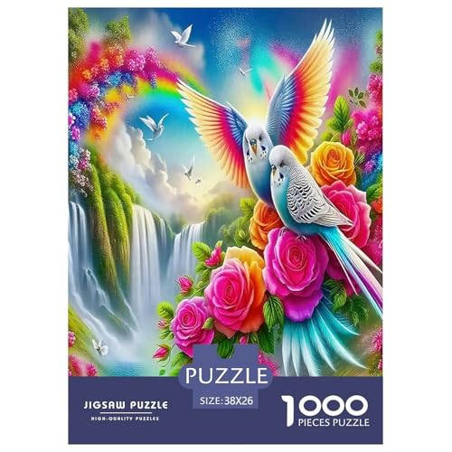 Süßer Papagei Puzzle 1000 Teile Schwer Puzzle Spielzeug Lernspiel Impossible Bunte Cartoon Tiere Herausforderung Spielzeug Für Erwachsene Und Kinder in Bewährter 38x26cm/1000pcs von UYNSIXTME