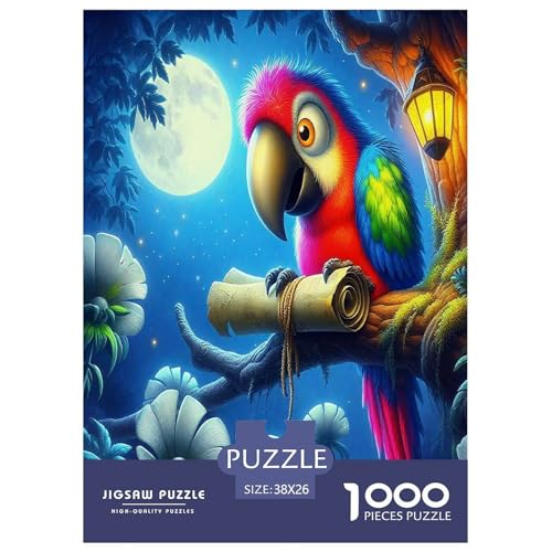 Süßer Papagei Puzzle 1000 Teile Schwer Puzzle Spielzeug Pädagogisches Spiel Impossible Bunte Cartoon Tiere Herausforderungsspielzeug Für Erwachsene Kinder 38x26cm/1000pcs von UYNSIXTME